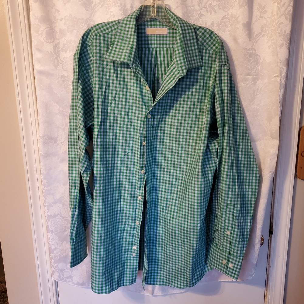 👔 Michael Kors Green & White Gingham Shirt - Picture 7 of 9